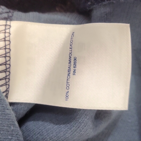 LAND'S END Two Tone Blue Chevron Cotton 3/4 Zip Ribbed Cuff/Hem Pullover Sweater - Picture 8 of 9